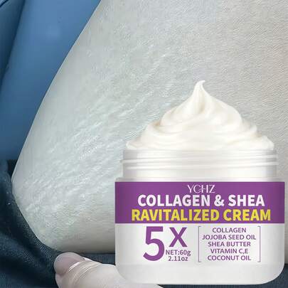 YCHZ Firming Cream With Cedar Oil And Collagen, Enriched With Jojoba Oil, Vitamin C&E, And Coconut Oil, Suitable For Thighs, Buttocks, Arms And Abdomen - 60g/2.1oz