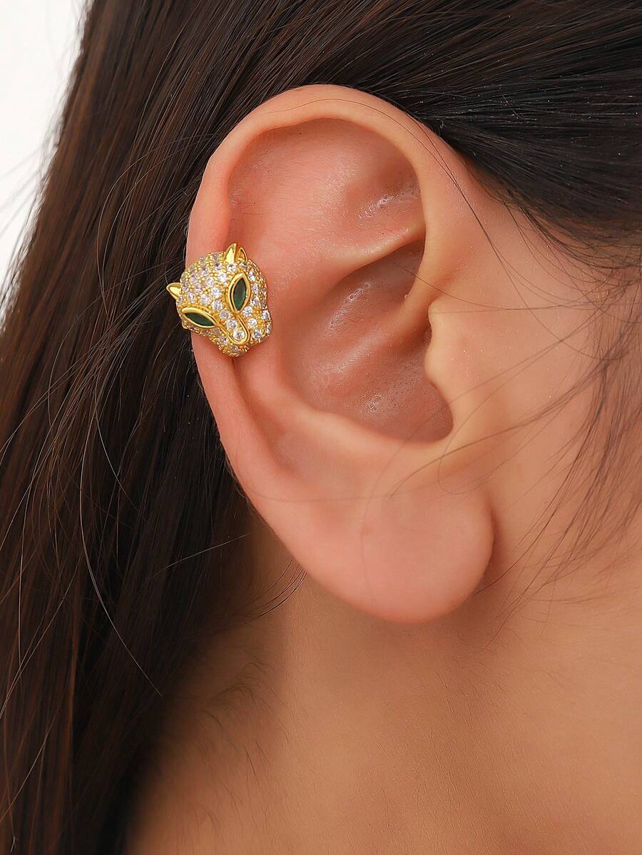 1个绿色动物耳夹耳环，无需耳洞，独特耳夹 - EGJ030 - 查看 1