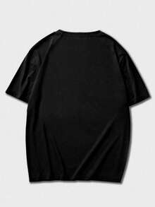 GRDR Men's Fashionable Printed Loose Short Sleeve T-Shirt | Exquisite Design | Summer Essential | Easy To Match, Showcasing Your Style - Black - View 5