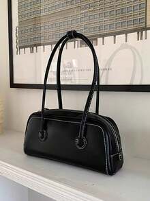 Mẫu túi xách màu vàng mới mùa Xuân/Hè 2026, túi đeo vai, túi xách tay, túi Boston, túi công sở thời trang thường ngày dành cho nữ, phù hợp cho công việc, mua sắm, hẹn hò, du lịch, sử dụng hàng ngày, phù hợp cho sinh viên và nhân viên văn phòng. - màu đen - Xem 3