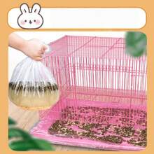 50pcs Pet Cage Pads, Disposable Plastic Litter Mats Suitable For Rabbit Cage, Bird Cage, Cat Litter Bags, Dog Pee Pads, Cleaning Pad Covers (Random Style) - White - View 3