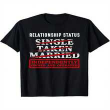 Relationship Status Independently Single Divorced Ex Wife T-Shirt 180g - Black - View 1