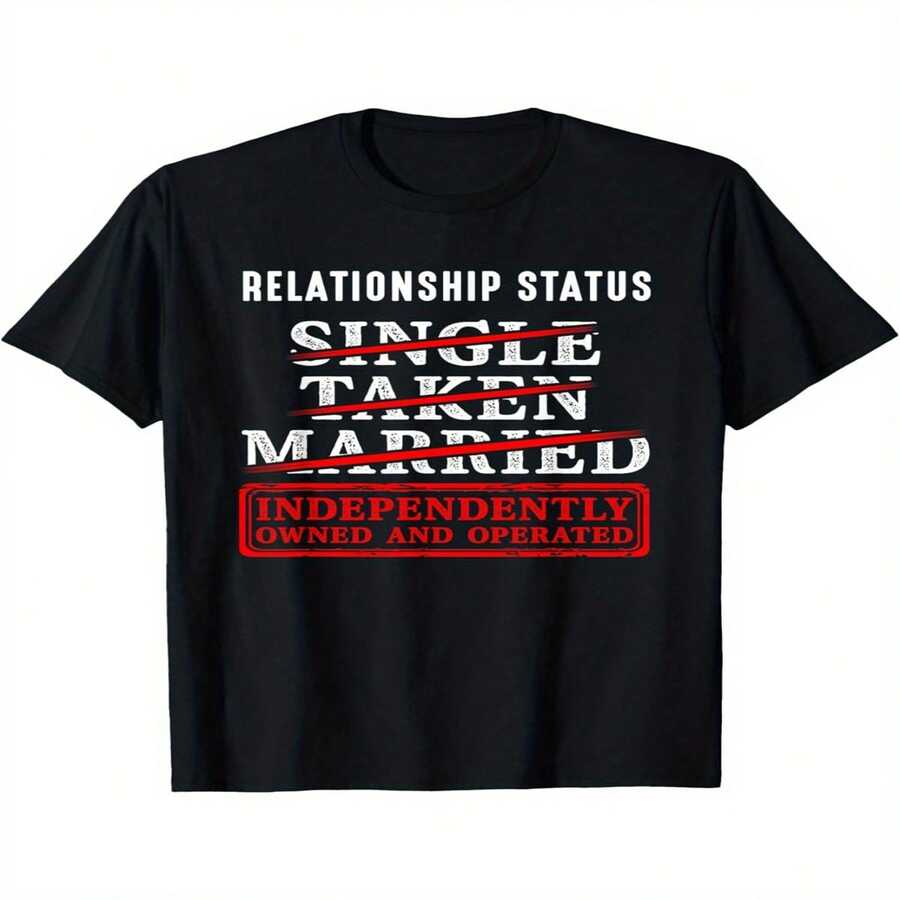 Relationship Status Independently Single Divorced Ex Wife T-Shirt 180g - Black - View 1