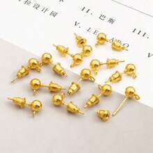 KMEOSCH 20件/套（10对耳环+10对耳钉背扣）串珠耳环带吊坠、圈形耳环、球形耳钉、安全耳钉背扣、DIY首饰制作材料 - 球形附吊耳釘 - 查看 7