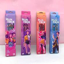 1/2/3/4pcs K-POP Witch Girl Group 12pcs Pencil Set, 2B Pencils, Student Writing Stationery, Sketching Drawing Pencils, Kindergarten Handwriting Pencils, Student Prizes - Sets - View 5