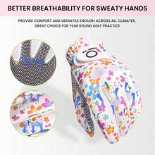 FINGER TEN 1pc Women's Golf Glove Left Hand, All-Weather Excellent Grip & Comfortable Fit, Suitable For Serious Golfers Practice And Competition, Medium Small Large Sizes Available, Enhance Sports Performance - Flower - View 6