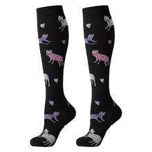 1/3/6双装男女通用压缩过膝袜，透气设计，适合跑步、骑行、徒步、足球和旅行 - 彩色 - 查看 11