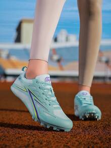 8-Spike Professional Track & Field Athletic Shoes, Unisex Running Spikes Shoes For Outdoor Training, Short Distance Running, Long Jump, Breathable Mesh Upper With Fishbone Design, Anti-Slip, Spikes Removable - Mauve Purple - View 8