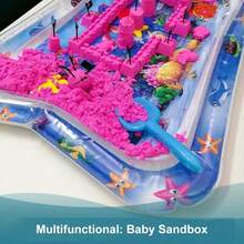 Alfombra de parque acuático inflable para niños, promueve el desarrollo físico y sensorial. Se puede llenar con agua tibia a menos de 40 grados en clima frío y agua moderadamente fresca en clima caluroso. Incluye una colorida escena submarina con juguetes flotantes, perfecta para la interacción familiar al aire libre. Un regalo ideal para niños y niñas. - Multicolor - Ver 9