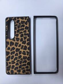 豹纹仿皮手机壳适用于三星 Z Fold3/4/5/6/7 智能手机防水防震防摔防刮 - 棕色 - 查看 7