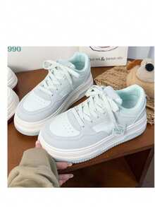 2025 Spring/Summer Bestselling Thick-Sole Canvas Shoes For Women, Mint Mango New Arrival Versatile Casual Campus Style Ultra-Light Highly Attractive Flat Shoes - Lake Blue - View 5
