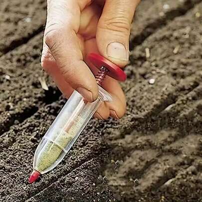 1个便携式播种器，易于使用的手动播种器，理想的园艺和草坪护理工具，即时播撒种子