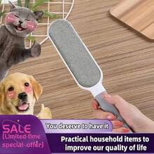 Double-Sided Pet Hair Remover, Manual Static Cling Hair Brush, Suitable For Clothes, Sofa, Furniture, Carpet Cleaning, Reusable, Durable Polypropylene Material, No Power Required - White - View 4