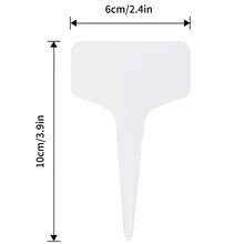 100 Pcs Plastic Plant Labels White T-Type Garden Stake Tags Waterproof Plant Markers Reusable Plant Signs For Outdoor Indoor Nursery Potted Plants Seed - Multicolor - View 3