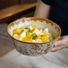 1个7英寸陶瓷碗，适合家庭使用，可作沙拉碗，可用微波炉和洗碗机清洗。 - 彩色 - 查看 4