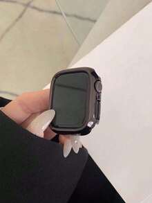 1件 PC 硬材質電鍍金鏤空錶殼保護殼，相容 40mm 41mm 42mm 44mm 45mm 46mm 49mm，新款錶殼防撞保護套，適用 Ultra 系列 11/10/9/8/7/6/5/4/3/2/1 SE Ultra 3/2/1，女款/男款 - 黑色 - 查看 9