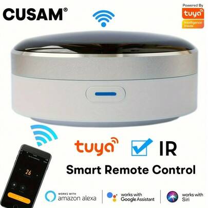 WiFi Infrared RF 433/315MHz Universal Smart Remote Control And Controller For Home Appliances, Supports Air Conditioners, TVs, Curtain Motors, Roller Blinds, DVDs, Projectors, Wireless Light Switches, Controlled Via Doodle Smart & Smart Living Apps,