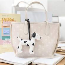 1PC Handmade PU Cartoon Dalmatian Keychain Bag Charm - Cute Daily Accessory & Holiday Stocking Stuffer Small Gift - Multicolor - View 4