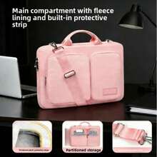 Cozy Padded Laptop Bag With Detachable Strap & Multi-Pocket Storage, Fits 13" To 17" Laptops - View 2