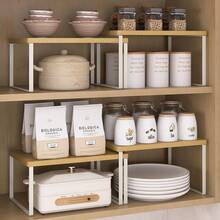 2 piezas Estante organizador de gabinete, Estante organizador de gabinete de cocina, Estante de gabinete blanco, Estante de almacenamiento de metal para cocina, Estante para especias, Apilable, Expandible, Estante para especias ahorra espacio, Organizador de cocina, Unidad de estantería multiusos, Organizador moderno y elegante para gabinete de cocina, Estante de almacenamiento para el hogar, Decoración del hogar, Organizador para fiestas y Navidad - Multicolor - Ver 6