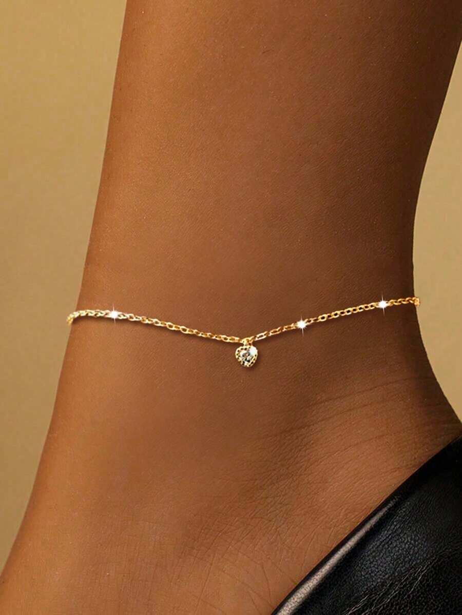 1pc S925 Sterling Silver Sweet & Cute Cubic Zirconia Heart Pendant Necklace For Women, Elegant Versatile Romantic Dainty Choker, Valentine's Day Gift - Love - View 1