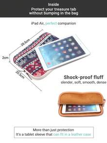 1pc LISEN Paisley Pattern Tablet Sleeve, Suitable For 9.7", 10", 11" Tablets, Protective Case Compatible With Apple Air 10.9"/ Pro 10.2"/11" Tablets, MatePad Laptop Sleeve - Colorful Leaves On Gray Background - View 4