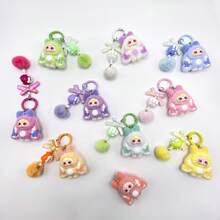 1 pièce Porte-clés poupée en peluche mignonne, porte-clés sphérique de style dessin animé avec un design mignon, pendentif pour sac de fille, accessoire à la mode, porte-clés de voiture rose, accessoires, statue douce et mignonne, le meilleur cadeau pour une amie, style personnalisé avec un charme féminin fort, cadeau d'anniversaire, cadeau de couple, pour la collection, l'affichage et le stockage, un souvenir indispensable. - Multicolore - Voir 2