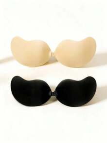 2片/10片装无肩带隐形聚拢文胸垫，可重复使用防水露背文胸花瓣，适用于露背上衣、婚纱和晚礼服 - 彩色 - 查看 14