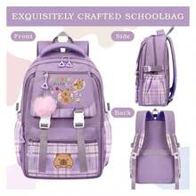 Capybara Cute Anti-Tumbling Backpack School Backpack Teen Backpack Laptop Backpack With Pom Pom Backpack Travel Backpack Casual, Back To School Gift Cute Cartoon Backpack - Lightweight With Adjustable Straps -Student Backpack Backpack School Bag,Back To School Supplies School Essentials Stationery Supplies Backpack - Multicolor - View 6