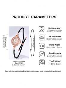 一套优雅的石英手表和珠宝配饰套装，包括一款时尚的圆形女士腕表和一条镶钻手链。 - 彩色 - 查看 9