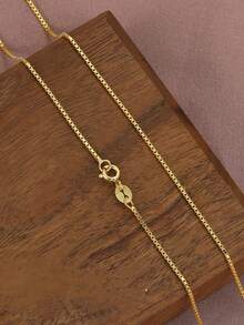 1 pièce Collier délicat pour femme en argent sterling S925 plaqué or, longueur optionnelle 40/45/50/55/60cm, hypoallergénique, chaîne élégante pour la clavicule, chaîne en argent à la mode, convient pour les cadeaux de la Saint-Valentin, l'anniversaire, l'anniversaire, Thanksgiving et Noël - Doré - Voir 36