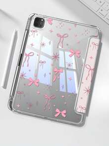 Cute Cartoon Pink Bow, Star, Heart Dual-Sided Acrylic Transparent Crystal Back Cover, Shock-Resistant And Durable, Suitable For 7th, 8th (10.2 Inch), And 10th Generation . Built-In Pencil Slot, Sleep/Wake Function, And Foldable Stand Design. Ideal Gift For New Year 2026 And Christmas. - 查看 6