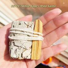 香薰套装，包含水晶手链、抛光石、白鼠尾草和圣木，节日礼物，日常必需品。 - 鼠尾草套裝 - 查看 6