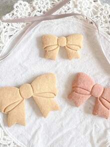 Cute Butterfly Ribbon-Shaped Cookie Cutter DIY 3D Ribbon Press-Style Biscuit Mold Stamp Embossing Cake Making Tool - Pink - View 2