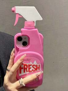 New Unique Funny Hot Girl Perfume Bottle Design Phone Case, Compatible With Iphone 11/12/13/14/15/16/17 Pro/Pro Max, Creative Full Body Shockproof Protective Cover - 粉色 - 查看 2