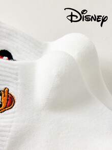 Disney 1/5雙刺繡迪士尼襪，可愛時尚休閒透氣中筒襪，適合兒童、學生日常穿著，開學季、節日禮物 - 白色 - 查看 10