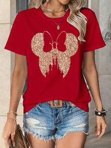 Disney Women T-Shirts - Red - View 2