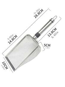Stainless Steel Mesh Cat Litter Scoop, Long Handle Deep Shovel, Non-Stick Coated Metal Cat Litter Scooper, Suitable For Cat Litter Box, Kitten Poop Scooper - Multicolor - View 11