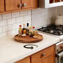 半个360°旋转木质托盘，直径20.5厘米，圆形，适用于厨房、橱柜、餐桌或收纳整理。这款木质旋转托盘是家居装饰的理想之选，可盛放蛋糕、开胃菜、奶酪、咖啡、蘸酱等。易于清洁。是节日送礼的理想之选。 - 鏽棕色 - 查看 11