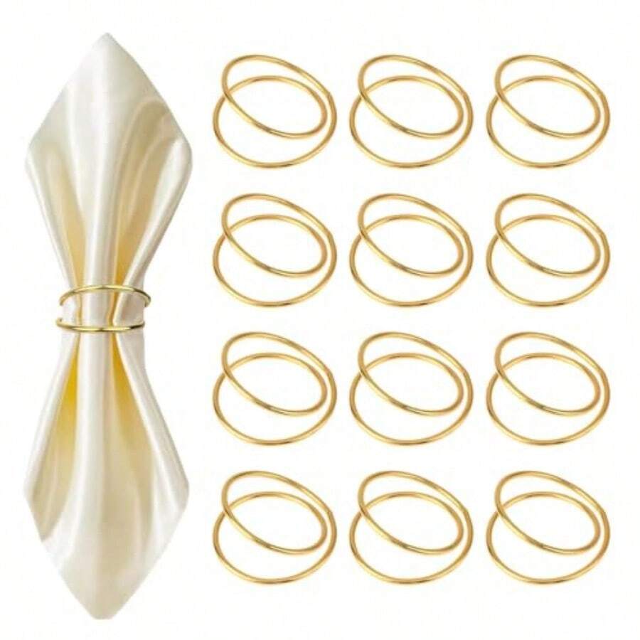 Gold Napkin Rings12 PCS Wedding Napkin Rings Napkin Rings Set Metal Napkin Rings Metal Spiral Napkin Rings Metal Napkin Rings For Christmas Weddings And Festive Table Decorationsdjj - As Pic - View 1