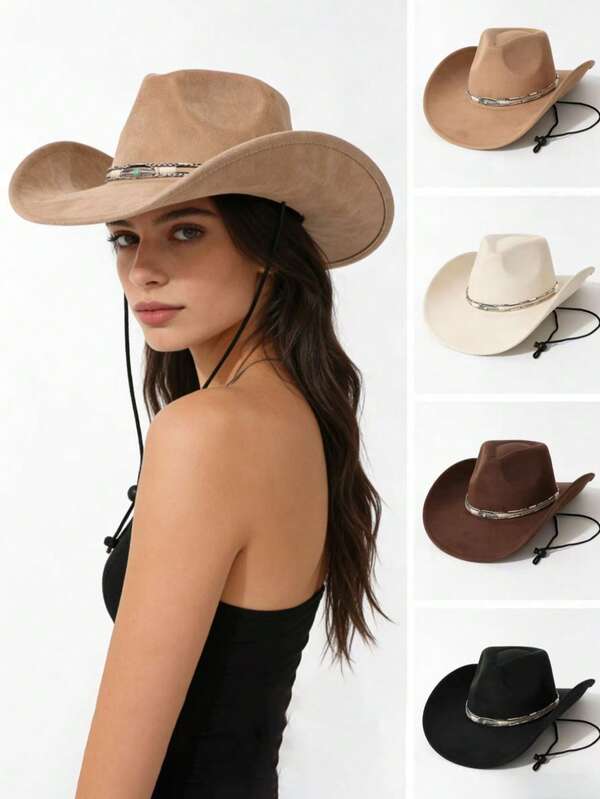 A Men's And Women's Western Cowboy Hat, A High-Quality Denim Hat, With European And American Western Styles, A Fashionable And Simple Square Hat, Suitable For Daily Wear, Parties, Western-Themed Events, Gatherings, Role-Playing, Graduation Ceremonies, Costume Balls, Festivals, Birthday Celebrations, Music Festivals, Hiking Trips, Etc.