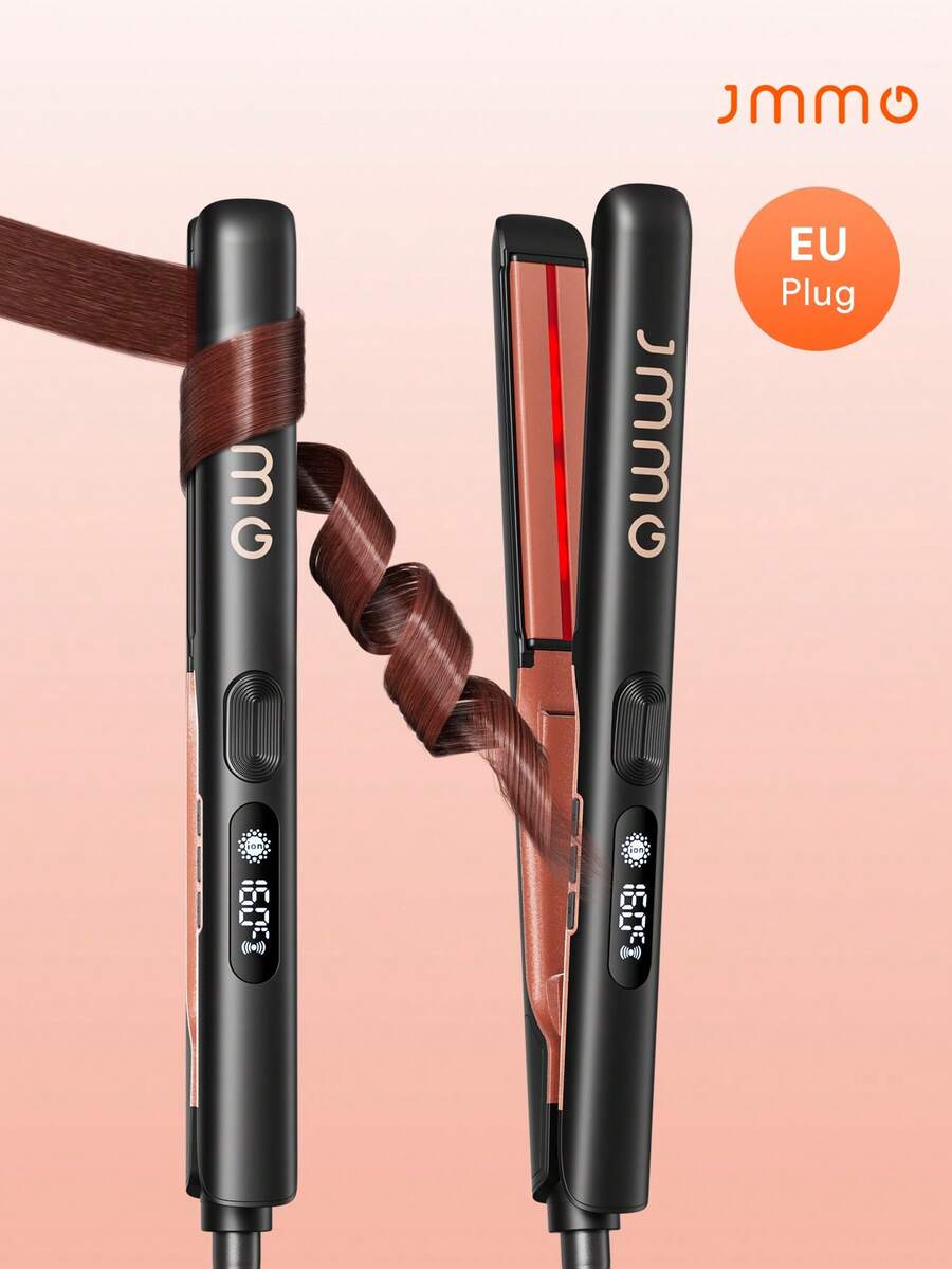 JMMO Hair Straightener Iron, Flat Iron Infused With Argan Oil & Keratin, Professional Ceramic Flat Iron For Less Frizz, Shines And Smooth, Styling Tools-EU Plug - EU C Type Plug(220-240V) - View 1