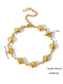 1PC Fashion Irregular Gold-Plated Titanium Steel Conch Bracelet, High-End Chain Jewelry - Multicolor - View 4