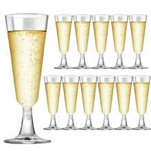 5/10个装 5盎司可重复使用塑料金色闪光香槟杯，婚礼杯，派对杯，饮料杯（香槟杯，塑料杯，生日杯） - 查看 18