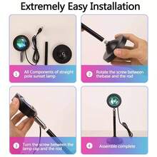 1pc 180 Degree Adjustable Led Remote Controlled RGB 16 Color Projector Lamp & Atmosphere Light For Live Streaming & Photography - Multicolor - View 9