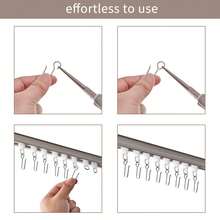 60pcs Metal Curtain Track Hooks S Shaped Small Curtain Metal Drape Wire Hooks For Ceiling Drape Track (Silver) - Silver - View 3
