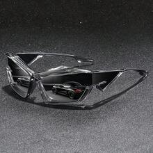 Fashion Retro Y2K Steampunk Oversized Frame Cool Unisex Sports Luxury Brand Designer Classic Retro  Sports Men's Women's Men's Glasses - 橙色框架 - 查看 2