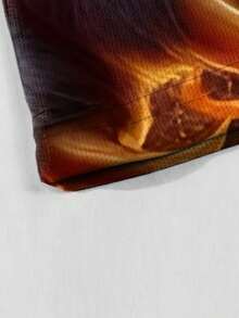 Men's 2pcs Dragon Print Athletic Set - Breathable Quick-Dry Full-Body Dragon Scale Design T-Shirt & Matching Shorts, All-Season Gym, Outdoor & Casual Wear, Training & Beach Outfits, Comfortable Athletic Suit For Men (Blue/Black/Golden/Orange) - Round Neck Short Sleeve T-Shirt & Matching Shorts With Fierce Dragon Print, Ideal For Hiking, Running, And Casual Outings, Hand Wash Dry Clean - style - 查看 4