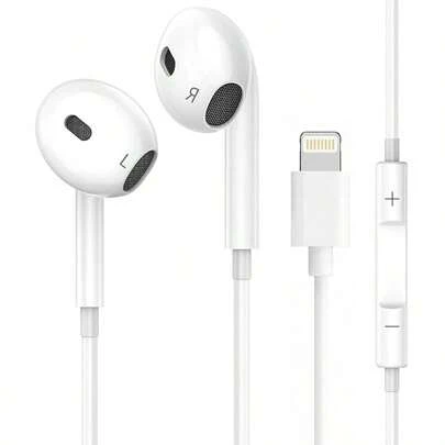 内置麦克风和音量控制的有线耳机，兼容 14/13/12/11 Pro Max/Xs/Xr/X/7/8 Plus，即插即用，配备Lightning接口，内置麦克风和线控，适用于所有iOS系统的 14/13/12/11/XR/XS/X/8/SE/Pro/Pro Max，降噪入耳式耳机