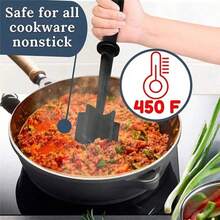 1 PC Heat Resistant Nylon Potato Masher, Non-Stick Non-Scratch Meat Chopper Tool, Dishwasher Kitchen Utensil For Fine Meat Cutting Potato Mashing Vegetable Salad Mixing Baby Food, Ideal For Home Cooking Daily Meal Prep And Baking, Kitchen Cooking Gadget Supplies - Multicolor - View 5